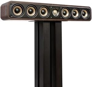 Polk Signature Elite ES35 Slim Center Channel Speaker - Hi-Res Audio Certified, Dolby Atmos & DTS:X Compatible, 1" Tweeter & (6) 3" Woofers, Dual Power Port for Effortless Bass, Contemporary Walnut : Electronics