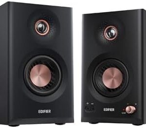 Edifier MR5 2.0 Studio Monitor Bookshelf Speakers, 110W(RMS), Hi-Res Audio, Bluetooth 6.0, 3-Way Active Design, Room Compensation, XLR/TRS/RCA Inputs, Compact Size for Home Studio & Music - Black : Electronics