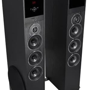 Rockville TM150B Powered Home Theater Tower Speaker System, Black, 1000W, 10" Subwoofers, Bluetooth, USB/SD Playback, FM Radio, Remote Control, Karaoke Ready, Perfect for Home Entertainment | 1000W Peak / 250W RMS, USB/SD Playback, Optical Input, 8-Band EQ, Karaoke Mic Inputs, FM Radio, Remote Control : Electronics