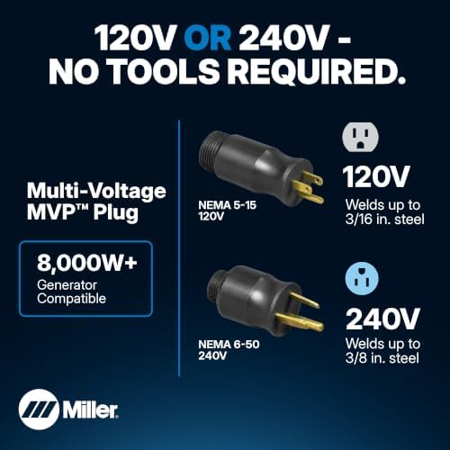 Millermatic® 211 PRO MIG Welder Machine, Dual-Voltage, Auto-Set™ | 120/240V MIG welder; Welds steel, aluminum to 3/8 in; thick; Features Auto-Set™, Dyna-Pulse™, upgradable software - - Image 7