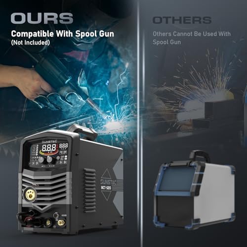 Sunstac 5 in 1 Plasma Cutter and Welder Combo, CUT/TIG/MIG/Flux MIG/MMA, 50A Plasma Cutter, 200A TIG and MIG, 180A STICK Welder, 110/220V Dual Voltage Multi-Functional Welder - - Image 5
