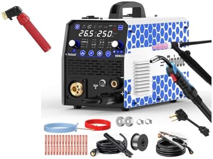 250Amp MIG Welder TIG Torch Included 120V/240V RBM2500 PRO, 8-in-1 Multiprocess Welding Machine with Dual Aluminum with Welding Electrode Holder 400AMP - - Image 10
