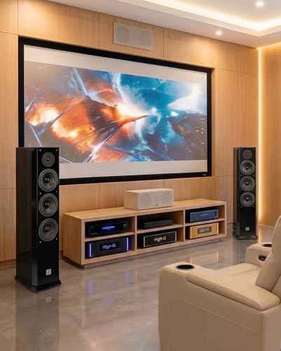 Suber Electronics FSS-2500SE Floor Standing Tower Speakers Pair, 3-Way Hi-Fi Home Theater Speakers, Dual 6.5" Woofers, 90dB Sensitivity, Piano Gloss Black Finish, Removable Grilles : Electronics - Image 4
