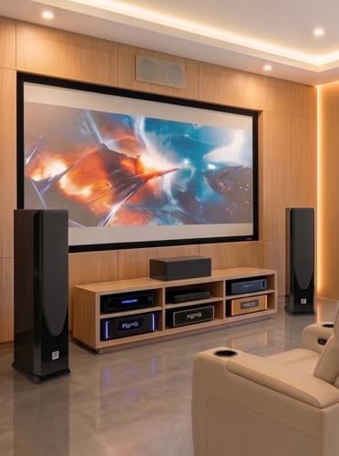 Suber Electronics FSS-2500SE Floor Standing Tower Speakers Pair, 3-Way Hi-Fi Home Theater Speakers, Dual 6.5" Woofers, 90dB Sensitivity, Piano Gloss Black Finish, Removable Grilles : Electronics - Image 5