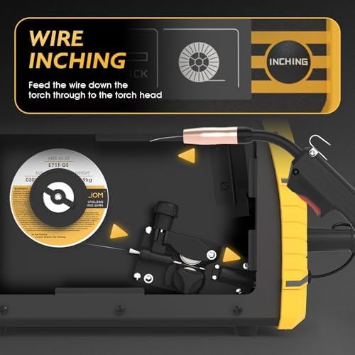 TOOLIOM 135A Gasless Flux Core MIG Welder 110V MIG Welder Flux MIG/Lift TIG/Stick 3 in 1 Welding Machine IGBT DC Inverter with LCD Display - - Image 14