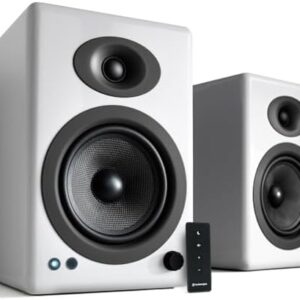 Audioengine A5+ Wireless Bookshelf Speakers – Bluetooth Powered Speakers for Turntables, Vinyl Records, Music Streaming and Home Theater - White : Electronics