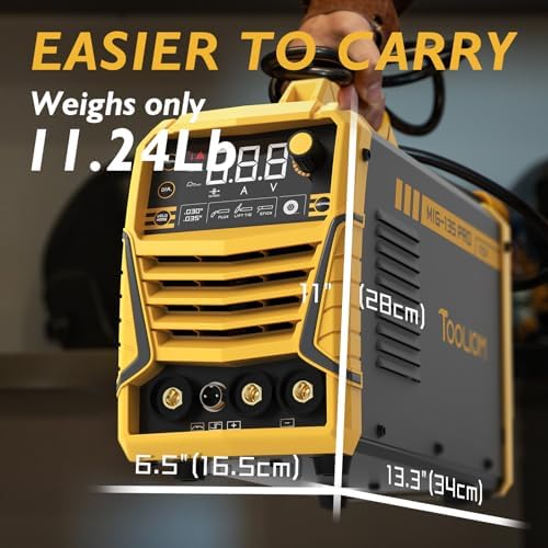 TOOLIOM 135A Gasless Flux Core MIG Welder 110V MIG Welder Flux MIG/Lift TIG/Stick 3 in 1 Welding Machine IGBT DC Inverter with LCD Display - - Image 3