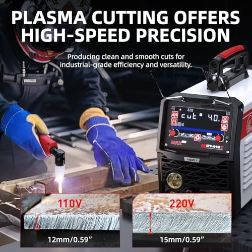 ANDELI Plasma Cutter Welder Combo,6-in 1 Pulse MIG/HF TIG/HF Cut/Stick/Flux Core Multifunctional Welder,110V/220V Dual Voltage Aluminium MIG Welding Machine,160A MIG/TIG/Stick & 40A Cut - - Image 5