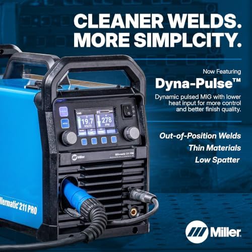 Millermatic® 211 PRO MIG Welder Machine, Dual-Voltage, Auto-Set™ | 120/240V MIG welder; Welds steel, aluminum to 3/8 in; thick; Features Auto-Set™, Dyna-Pulse™, upgradable software - - Image 4