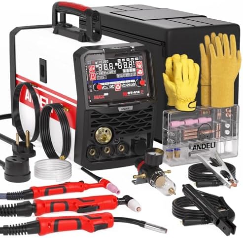 ANDELI Plasma Cutter Welder Combo,6-in 1 Pulse MIG/HF TIG/HF Cut/Stick/Flux Core Multifunctional Welder,110V/220V Dual Voltage Aluminium MIG Welding Machine,160A MIG/TIG/Stick & 40A Cut - - Image 9