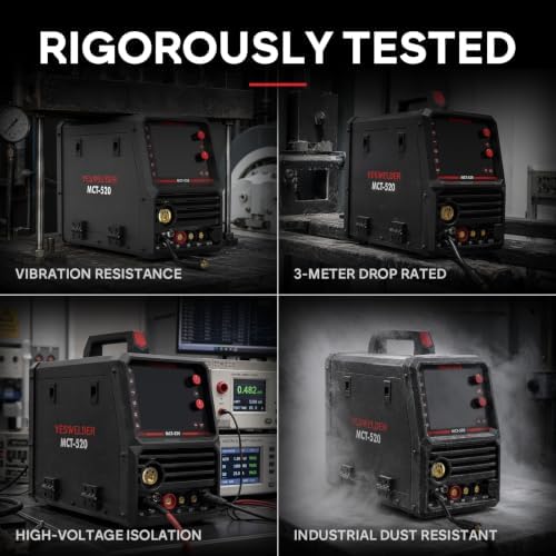YESWELDER 6-in-1 Welder & Plasma Cutter Combo, 110V/220V MCT-520 | MIG/Flux Core/CUT/TIG/Stick/Spool Gun Compatible, 7" LCD Display, Aluminum Welding, Shop-to-DIY Flexibility - - Image 7