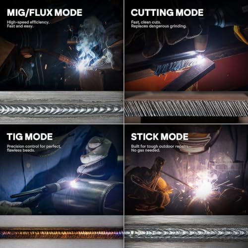 YESWELDER 6-in-1 Welder & Plasma Cutter Combo, 110V/220V MCT-520 | MIG/Flux Core/CUT/TIG/Stick/Spool Gun Compatible, 7" LCD Display, Aluminum Welding, Shop-to-DIY Flexibility - - Image 5