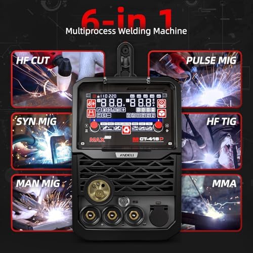 ANDELI Plasma Cutter Welder Combo,6-in 1 Pulse MIG/HF TIG/HF Cut/Stick/Flux Core Multifunctional Welder,110V/220V Dual Voltage Aluminium MIG Welding Machine,160A MIG/TIG/Stick & 40A Cut - - Image 2
