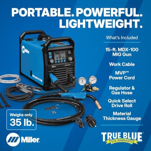Millermatic® 211 PRO MIG Welder Machine, Dual-Voltage, Auto-Set™ | 120/240V MIG welder; Welds steel, aluminum to 3/8 in; thick; Features Auto-Set™, Dyna-Pulse™, upgradable software - - Image 3