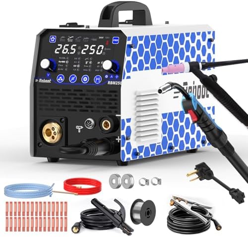 250Amp MIG Welder TIG Torch Included 120V/240V RBM2500 PRO, 8-in-1 Multiprocess Welding Machine with Dual Aluminum with Welding Electrode Holder 400AMP - - Image 3