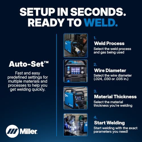 Millermatic® 211 PRO MIG Welder Machine, Dual-Voltage, Auto-Set™ | 120/240V MIG welder; Welds steel, aluminum to 3/8 in; thick; Features Auto-Set™, Dyna-Pulse™, upgradable software - - Image 6