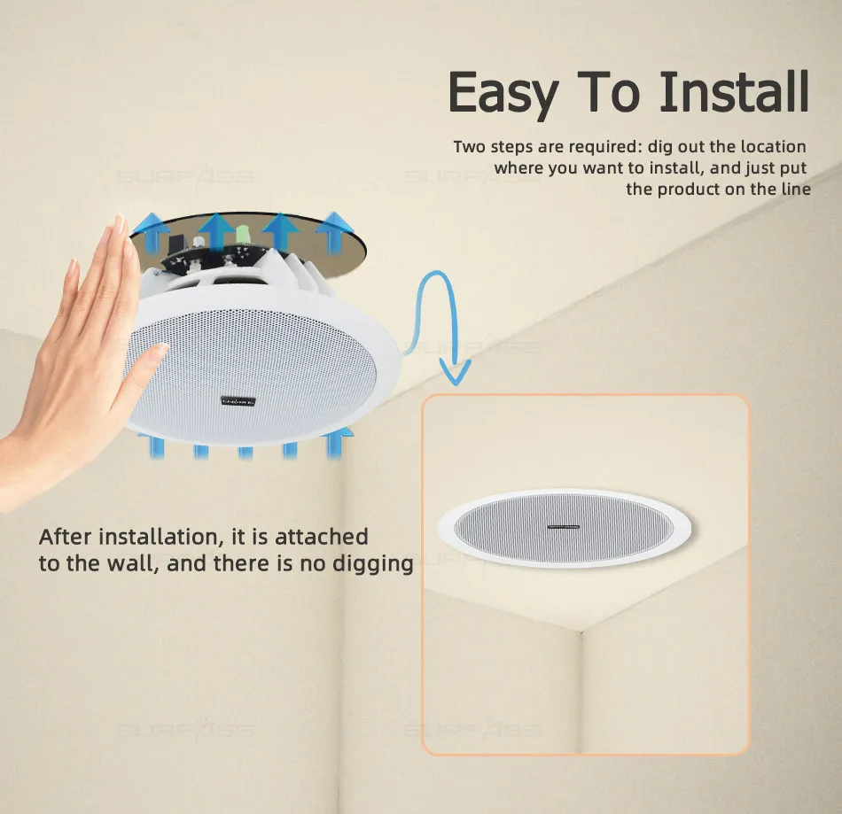 Built-in Class-D Amplifier Full Range Bluetooth-compatible Ceiling Speaker Horn For Home Theater Background Music Good Quality - Image 15