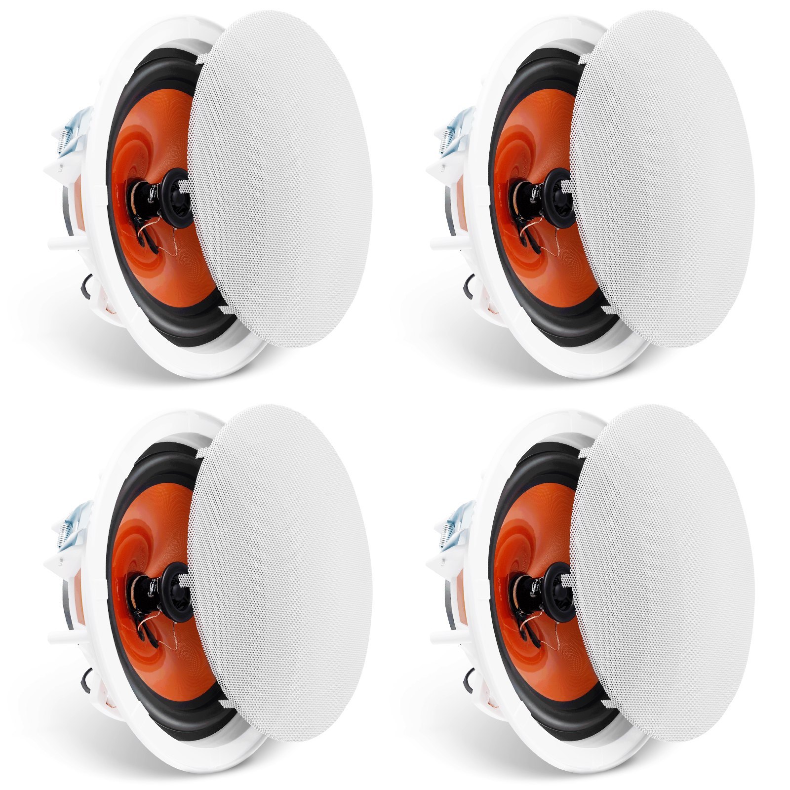 4 PCs 8 Inch In Ceiling Speakers, 100-Watts, Flush Mount Ceiling & In-Wall Speakers System With 8ΩImpedance 89dB Sensitivity, For Home Kitchen Living Room Bedroom Or Covered Outdoor Porches