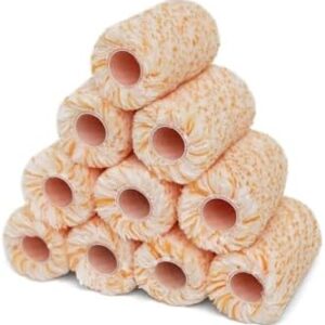 ROLLINGDOG 2 Inch Jumbo Mini Paint Roller Covers | 2" Microfiber Roller Covers for Smooth to Semi Smooth Surfaces (Pack of 10) -