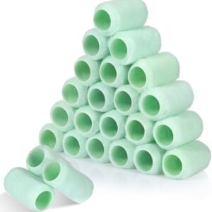 Gisafai 24 Pcs Paint Roller Covers Paint Rollers for Painting Walls Roller Paint Brush 3/8 Inch Nap Microfiber Roller Naps House Painting Supplies Paint Roller Kit for Walls Ceilings (Green,4 Inch) -