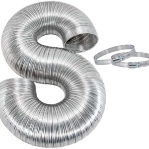 Eastman 8 Foot ArmorFlex Dryer Vent, Flexible Aluminum Duct with Clamps, Semi-Rigid, 69028 : Appliances