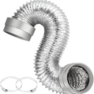 MATEWORK 5FT Dryer Vent Hose 4 Inch, Heavy Duty Aluminum with Rubber Seals | 6-Layer Flexible Duct, Easy Install, Heat Resistant Insulated Exhaust Hose for Tight Spaces, Universal Vent Kit & 2 Clamps : Appliances